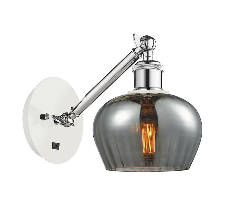 Innovations 317-1W-WPC-G93 One Light Wall Sconce, White Polished Chrome