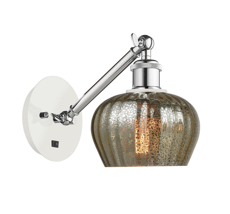 Innovations 317-1W-WPC-G96 One Light Wall Sconce, White Polished Chrome