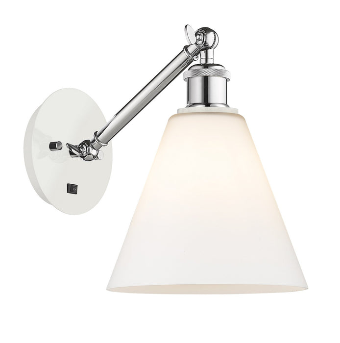 Innovations 317-1W-WPC-GBC-81 One Light Wall Sconce, White Polished Chrome