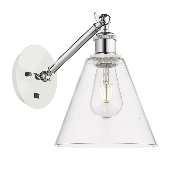 Innovations 317-1W-WPC-GBC-82 One Light Wall Sconce, White Polished Chrome