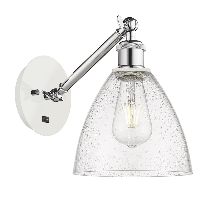 Innovations 317-1W-WPC-GBD-754 One Light Wall Sconce, White Polished Chrome