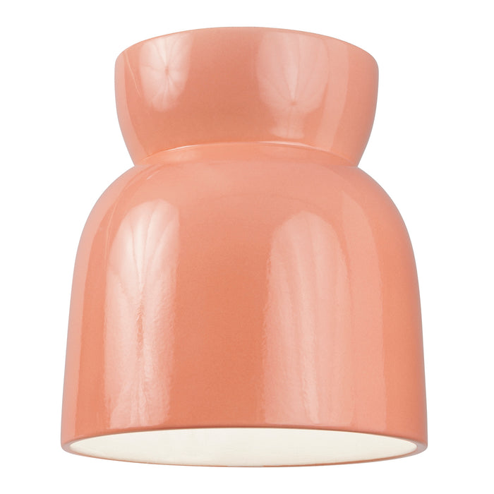 Justice Designs CER-6190W-BSH-LED1-1000 LED Flush-Mount, Gloss Blush
