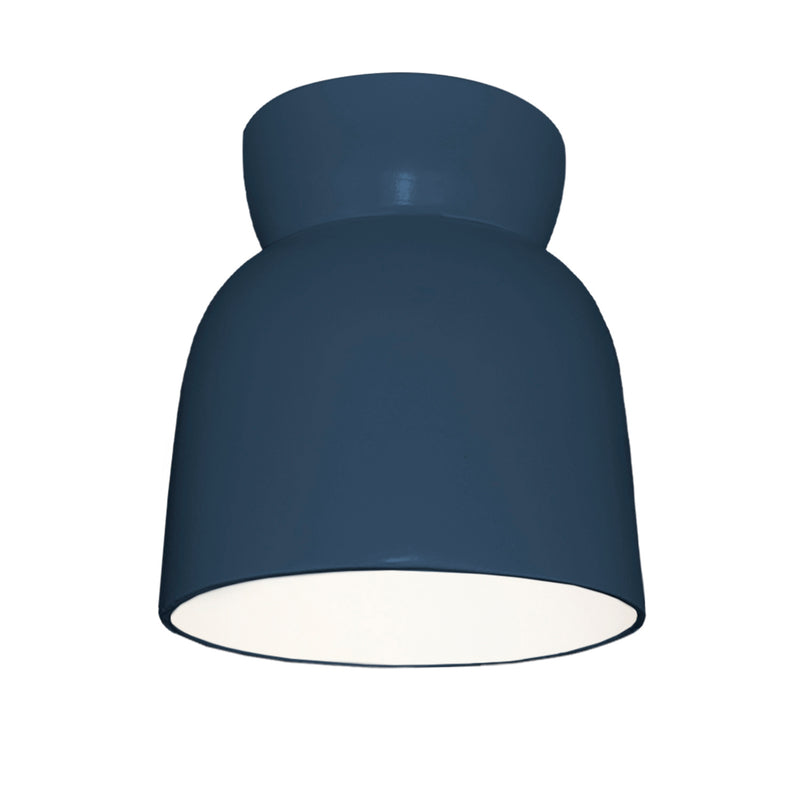 Justice Designs CER-6190W-MDMT-LED1-1000 LED Flush-Mount, Midnight Sky with Matte White internal finish