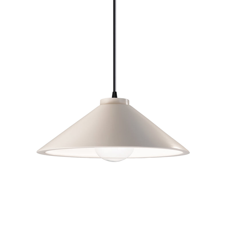 Justice Designs CER-6240-MAT-MBLK-BKCD-LED1-700 LED Pendant, Matte White