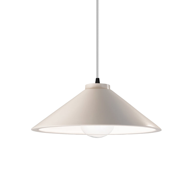 Justice Designs CER-6240-MAT-MBLK-WTCD-LED1-700 LED Pendant, Matte White