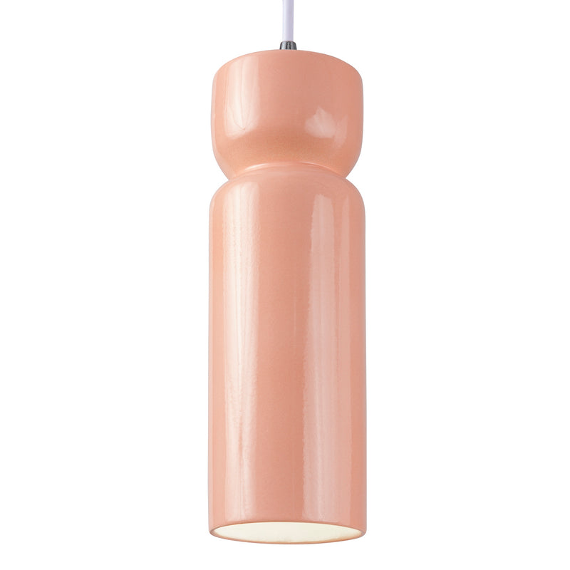 Justice Designs CER-6510-BSH-CROM-WTCD-LED1-700 LED Pendant, Gloss Blush