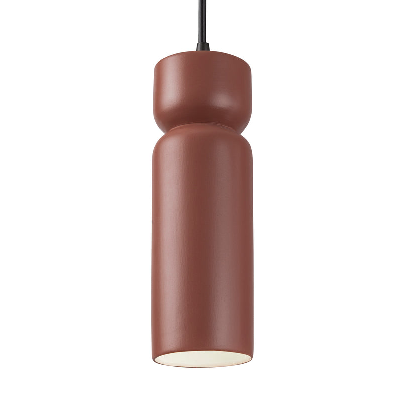 Justice Designs CER-6510-CLAY-MBLK-BKCD-LED1-700 LED Pendant, Canyon Clay