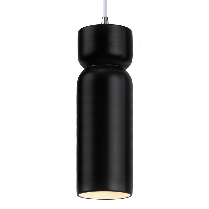 Justice Designs CER-6510-CRB-CROM-WTCD-LED1-700 LED Pendant, Carbon - Matte Black