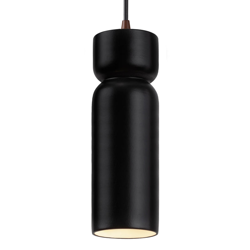 Justice Designs CER-6510-CRB-DBRZ-BKCD-LED1-700 LED Pendant, Carbon - Matte Black