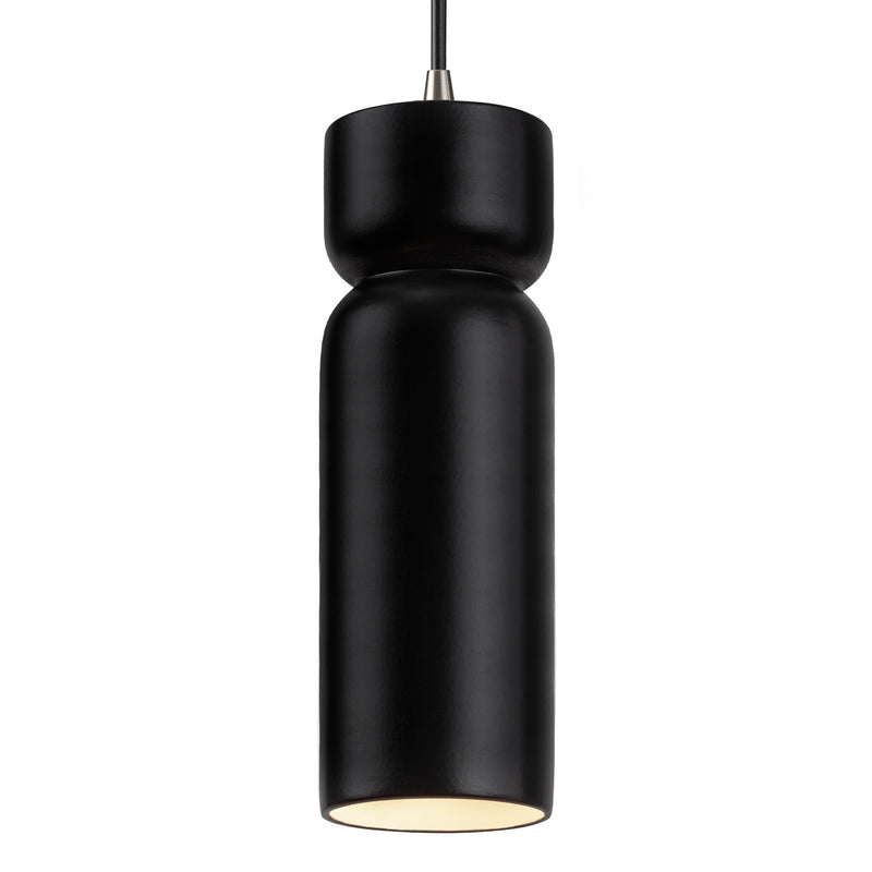 Justice Designs CER-6510-CRB-NCKL-BKCD-LED1-700 LED Pendant, Carbon - Matte Black