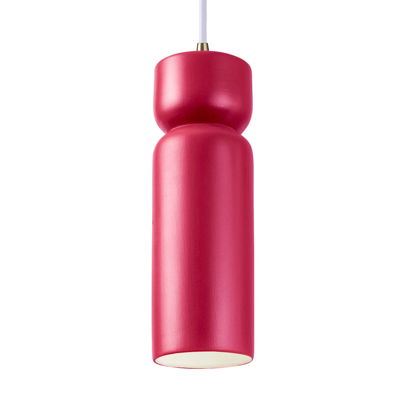 Justice Designs CER-6510-CRSE-ABRS-WTCD-LED1-700 LED Pendant, Cerise