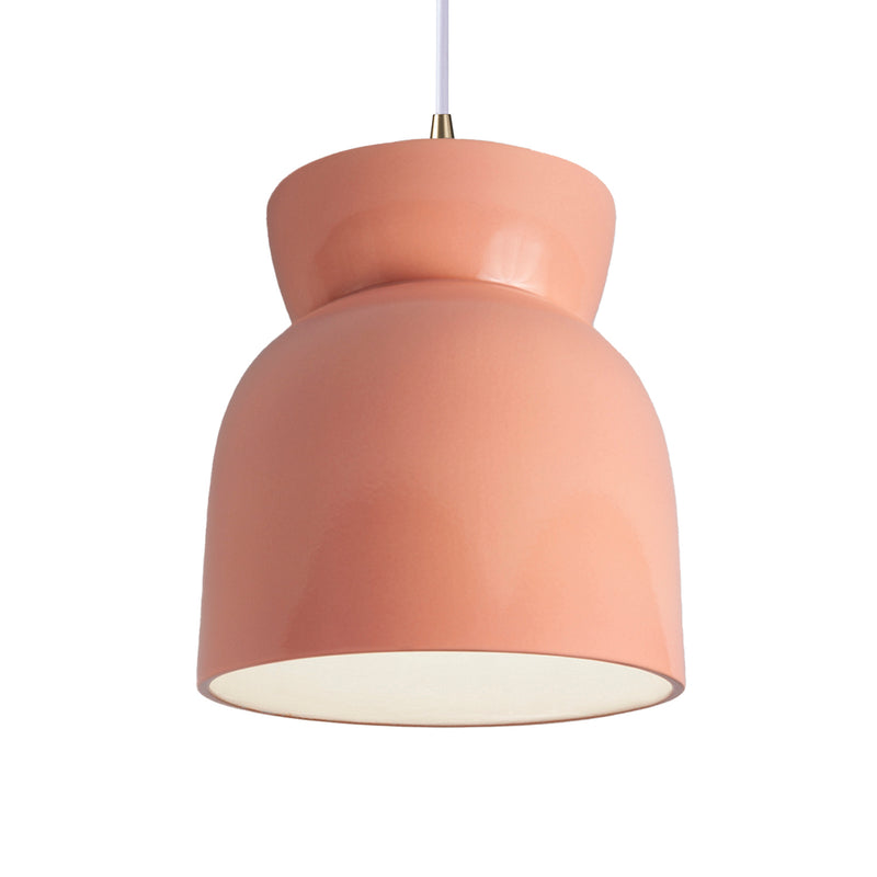 Justice Designs CER-6515-BSH-ABRS-WTCD-LED1-700 LED Pendant, Gloss Blush