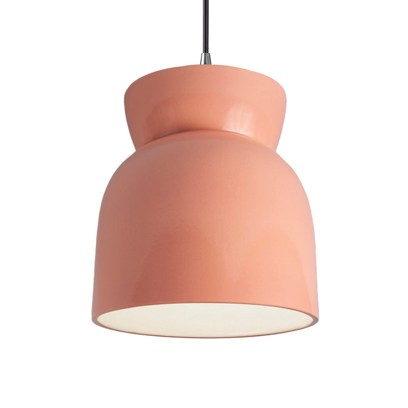 Justice Designs CER-6515-BSH-CROM-BKCD-LED1-700 LED Pendant, Gloss Blush