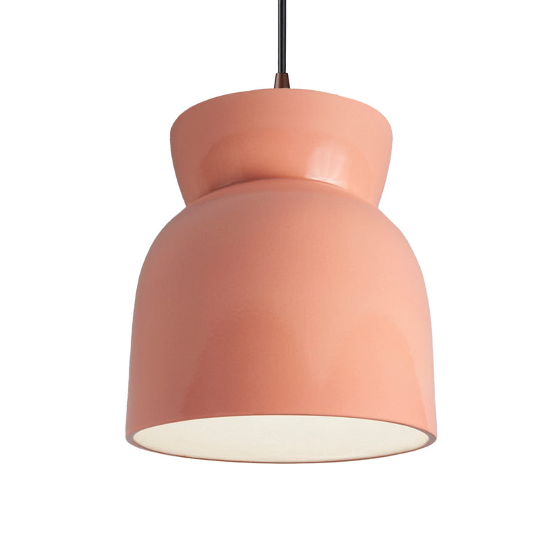Justice Designs CER-6515-BSH-DBRZ-BKCD-LED1-700 LED Pendant, Gloss Blush