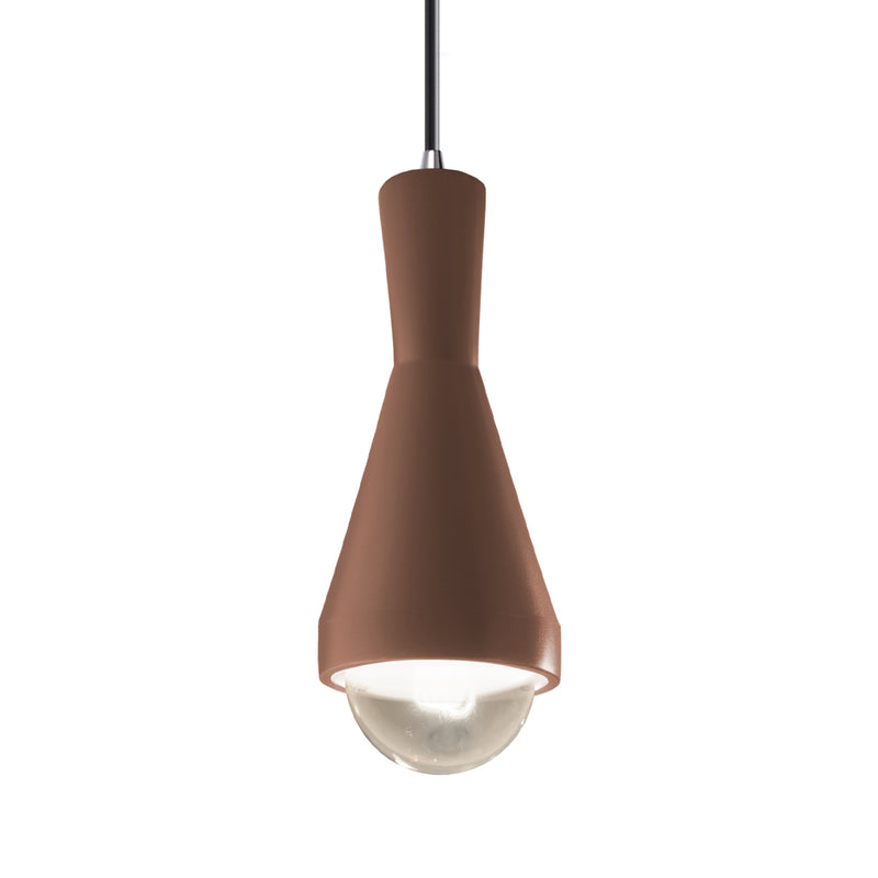 Justice Designs CER-6520-CLAY-CROM-BKCD-LED1-700 LED Pendant, Canyon Clay