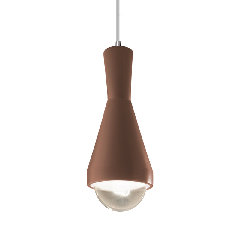 Justice Designs CER-6520-CLAY-CROM-WTCD-LED1-700 LED Pendant, Canyon Clay