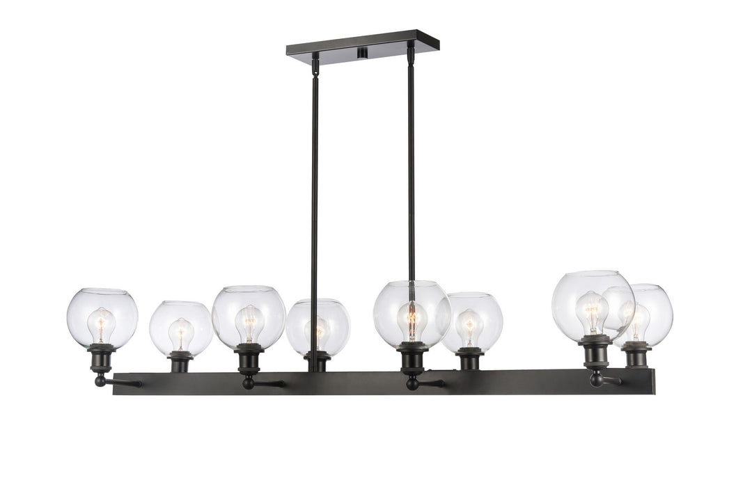 Innovations 341-8CR-BK-G122-6 Eight Light Chandelier, Matte Black