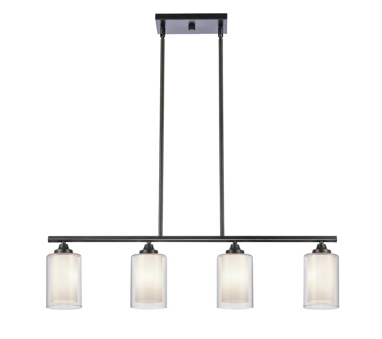 Innovations 342-4I-BK-CLW Four Light Island Pendant, Matte Black