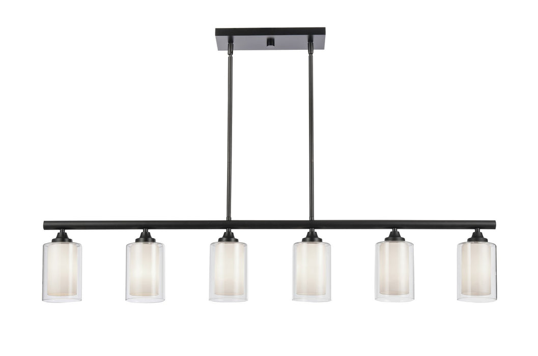 Innovations 342-6I-BK-CLW-LED LED Island Pendant, Matte Black