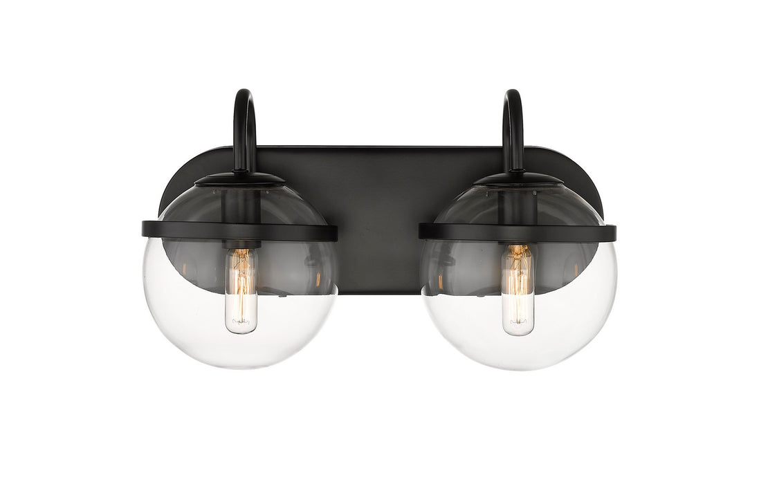 Innovations 350-2W-BK-CL-LED LED Bath Vanity, Matte Black