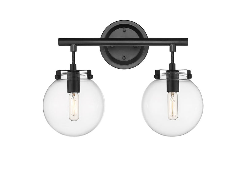 Innovations 351-2W-BK-CL-LED LED Bath Vanity, Matte Black