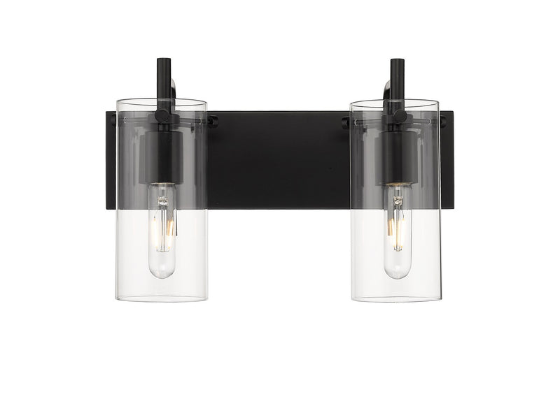 Innovations 352-2W-BK-CL-LED LED Bath Vanity, Matte Black