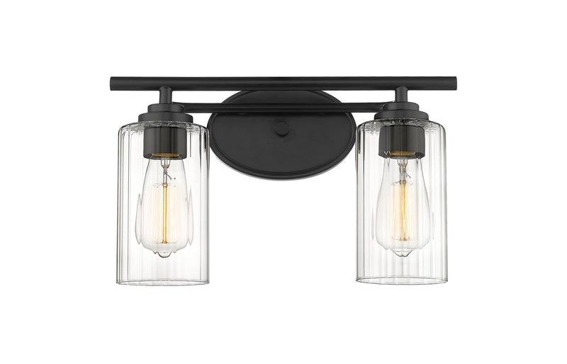 Innovations 353-2W-BK-CL Two Light Bath Vanity, Matte Black
