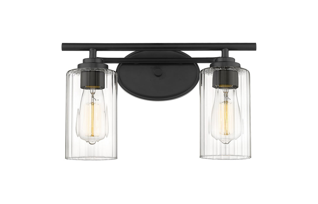 Innovations 353-2W-BK-CL Two Light Bath Vanity, Matte Black