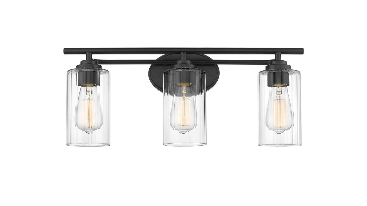 Innovations 353-3W-BK-CL Three Light Bath Vanity, Matte Black