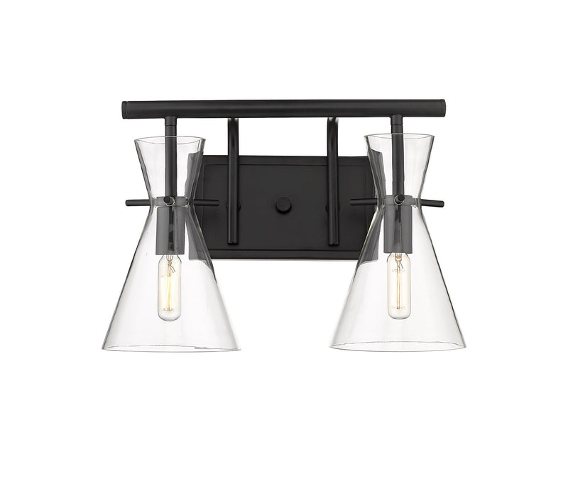 Innovations 354-2W-BK-CL LED Bath Vanity, Matte Black