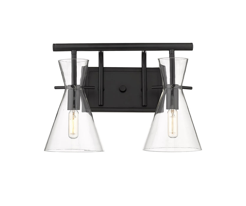 Innovations 354-2W-BK-CL LED Bath Vanity, Matte Black