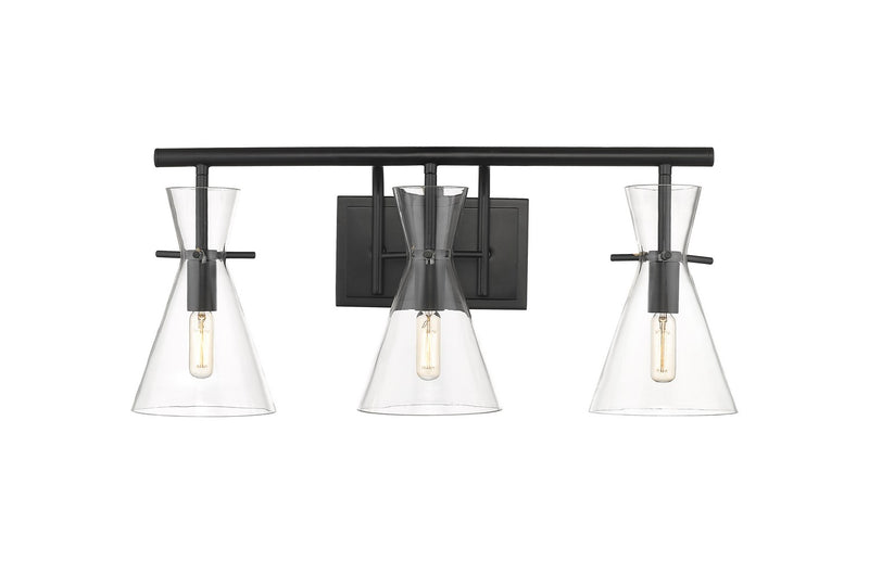 Innovations 354-3W-BK-CL-LED LED Bath Vanity, Matte Black