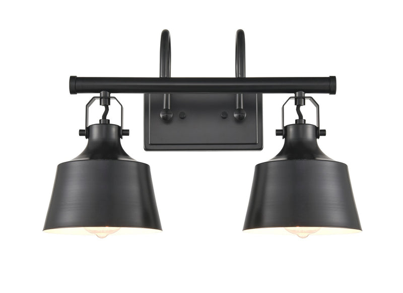 Innovations 370-2W-BK-M Two Light Bath Vanity, Matte Black