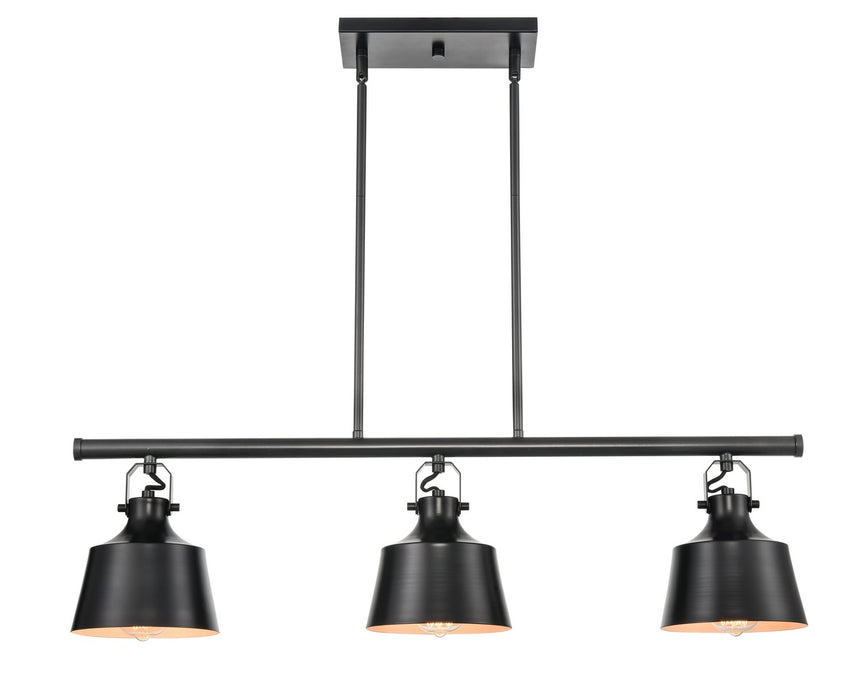 Innovations 370-3I-BK-M Three Light Island Pendant, Matte Black