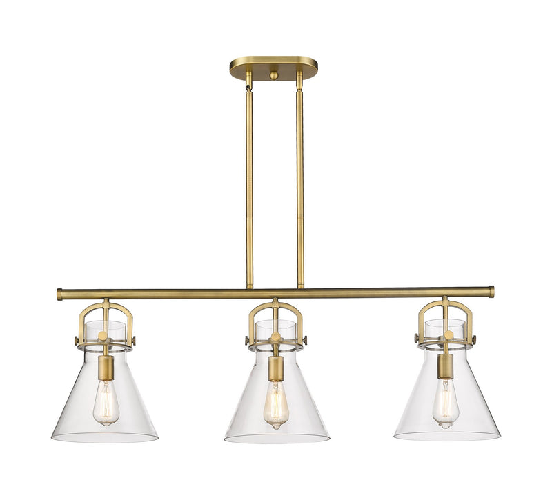 Innovations 410-3I-BB-G411-10CL Three Light Island Pendant, Brushed Brass