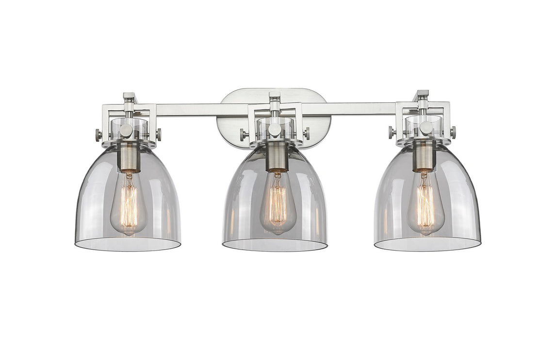 Innovations 411-3W-SN-G412-7SM Three Light Bath Vanity, Satin Nickel