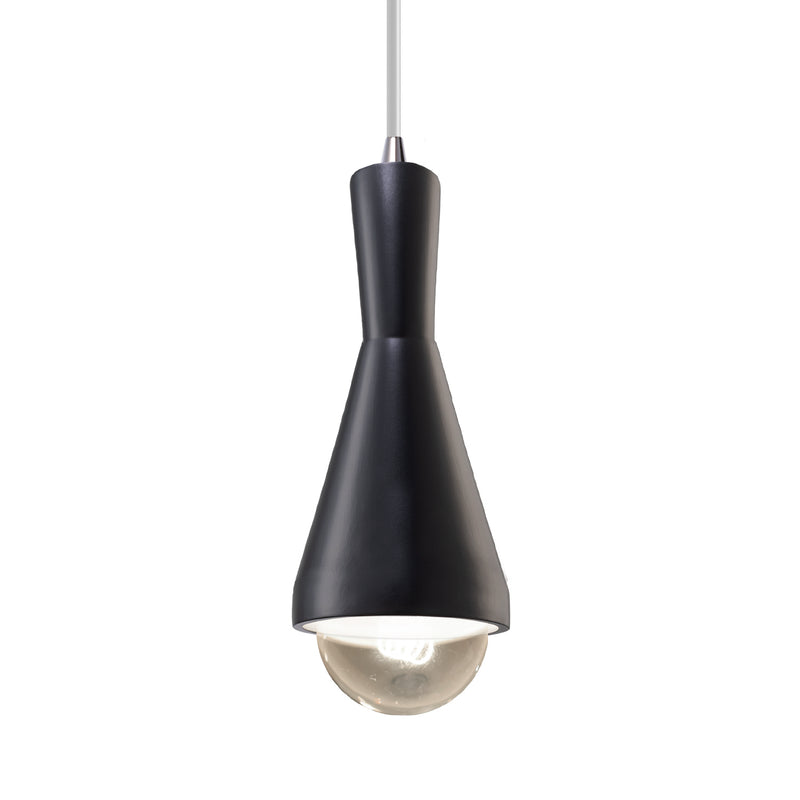 Justice Designs CER-6520-CRB-CROM-WTCD-LED1-700 LED Pendant, Carbon - Matte Black