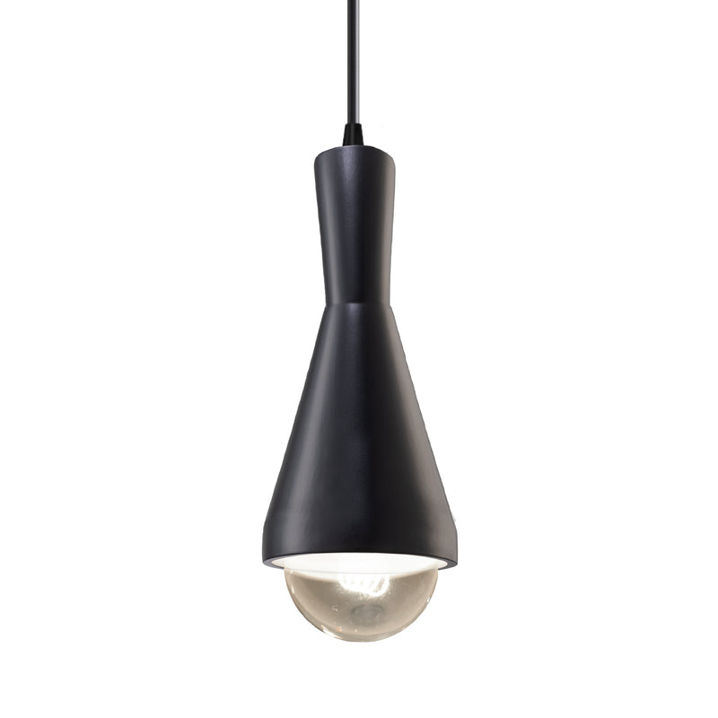 Justice Designs CER-6520-CRB-MBLK-BKCD-LED1-700 LED Pendant, Carbon - Matte Black