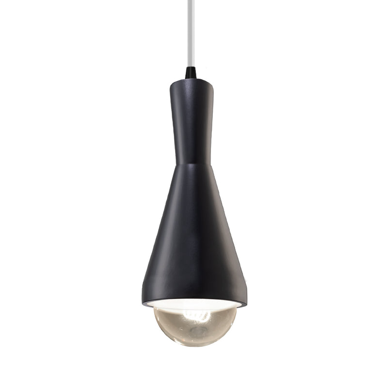 Justice Designs CER-6520-CRB-MBLK-WTCD-LED1-700 LED Pendant, Carbon - Matte Black