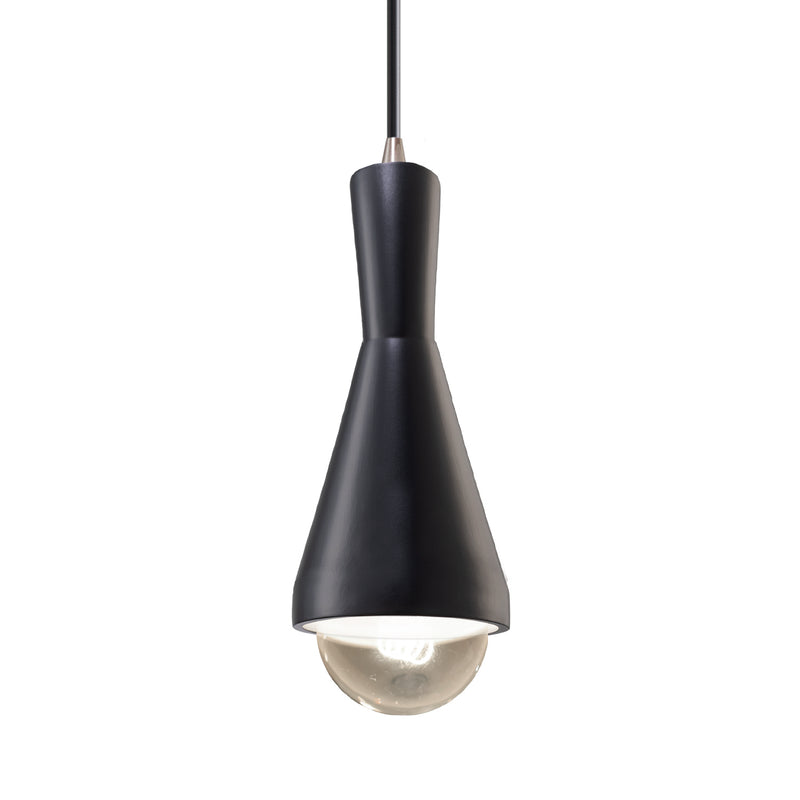 Justice Designs CER-6520-CRB-NCKL-BKCD-LED1-700 LED Pendant, Carbon - Matte Black