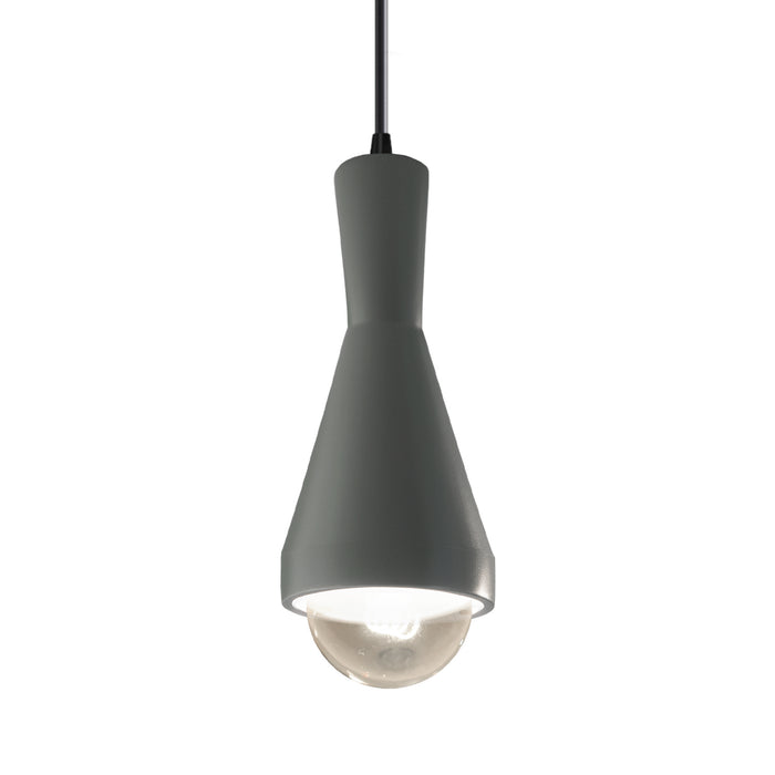 Justice Designs CER-6520-PWGN-MBLK-BKCD-LED1-700 LED Pendant, Pewter Green