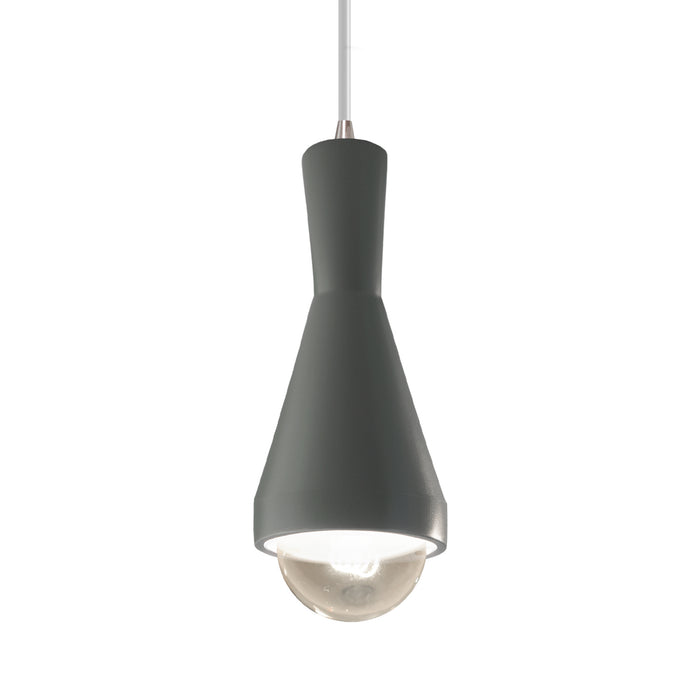 Justice Designs CER-6520-PWGN-NCKL-WTCD-LED1-700 LED Pendant, Pewter Green
