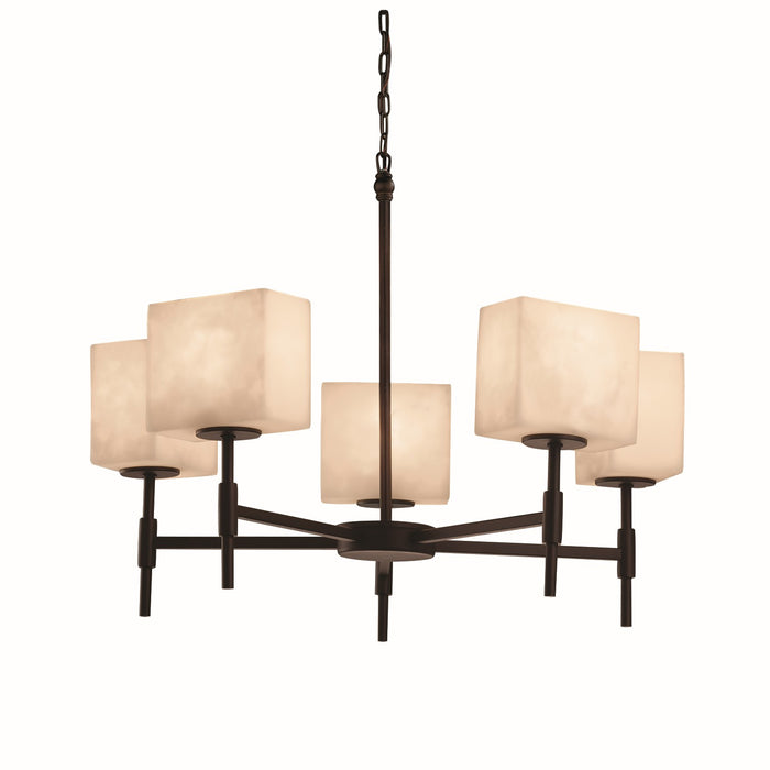 Justice Designs CLD-8410-55-DBRZ Five Light Chandelier, Dark Bronze