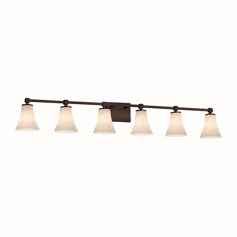 Justice Designs CLD-8426-20-DBRZ Six Light Bath Bar, Dark Bronze