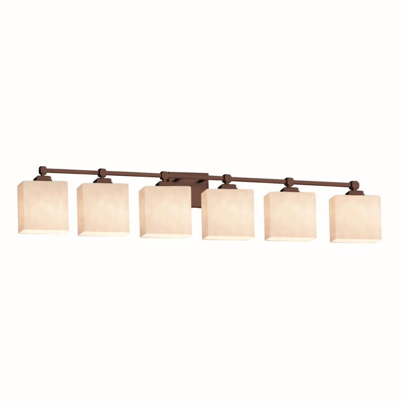 Justice Designs CLD-8426-55-DBRZ Six Light Bath Bar, Dark Bronze