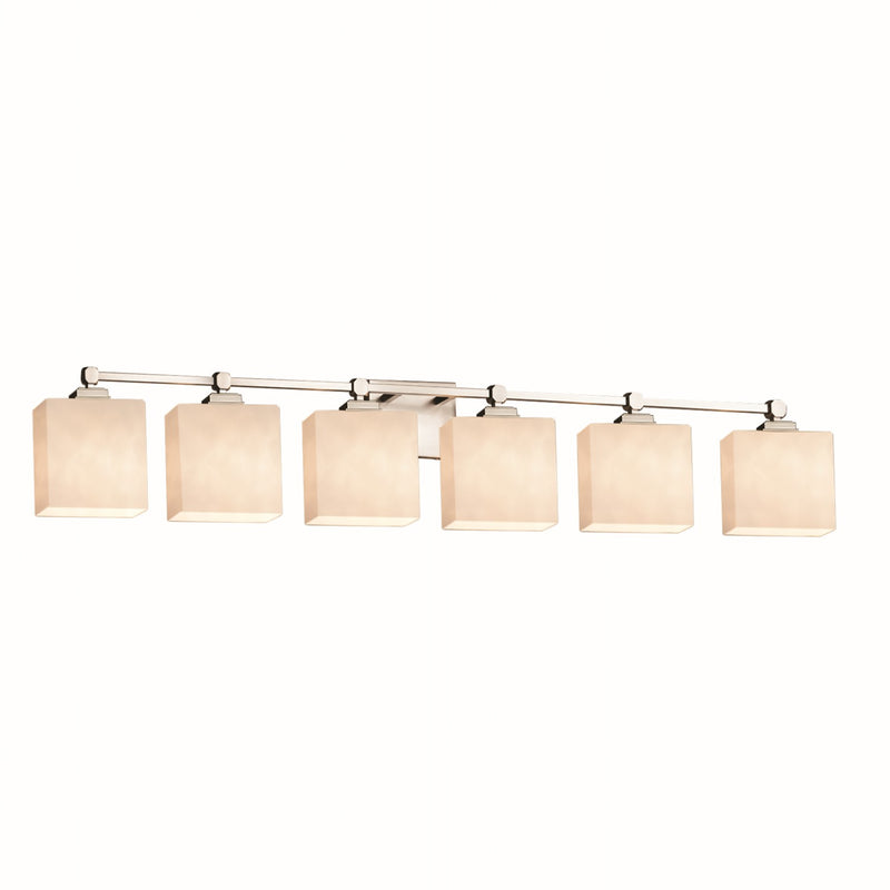 Justice Designs CLD-8426-55-NCKL Six Light Bath Bar, Brushed Nickel