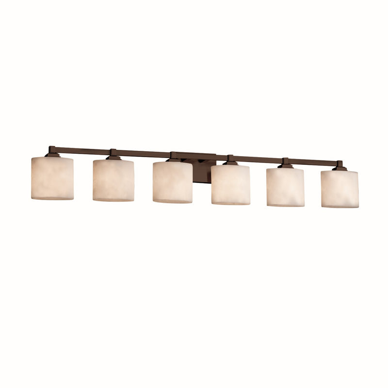 Justice Designs CLD-8436-30-DBRZ Six Light Bath Bar, Dark Bronze