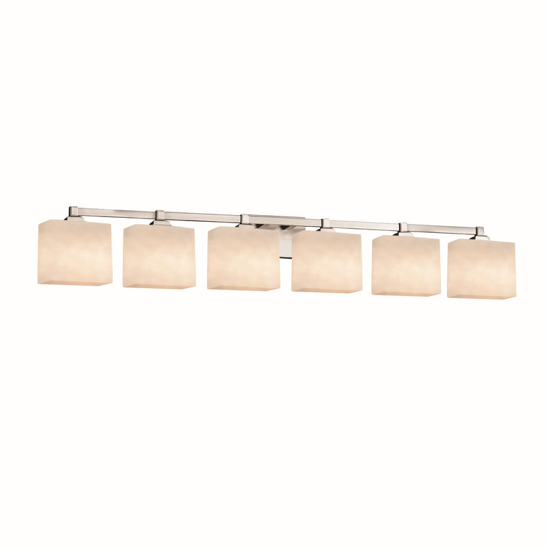 Justice Designs CLD-8436-55-NCKL Six Light Bath Bar, Brushed Nickel
