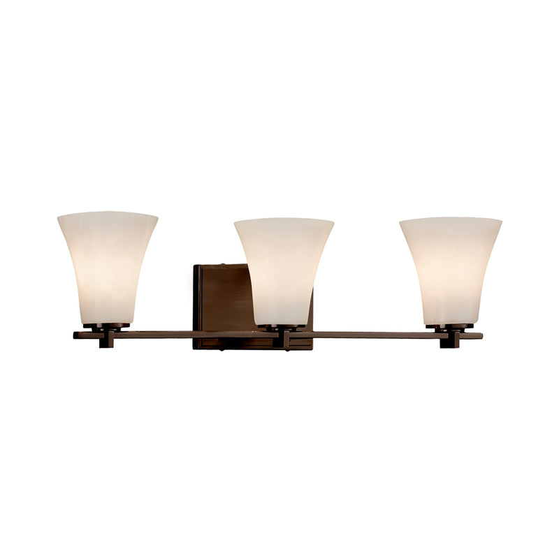 Justice Designs CLD-8443-20-DBRZ Three Light Bath Bar, Dark Bronze