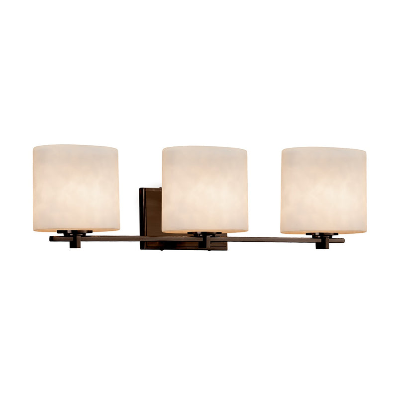 Justice Designs CLD-8443-30-DBRZ Three Light Bath Bar, Dark Bronze